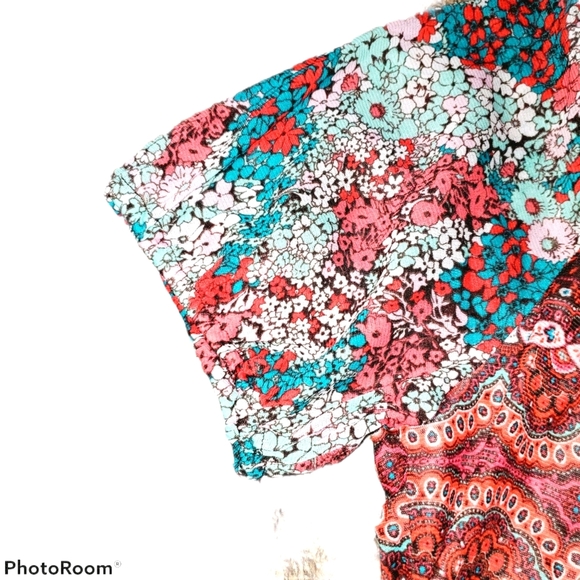 Lane Bryant Plus Size Short Sleeve Wide Waist Band Wide Neck Blouse 461 - Picture 2 of 6